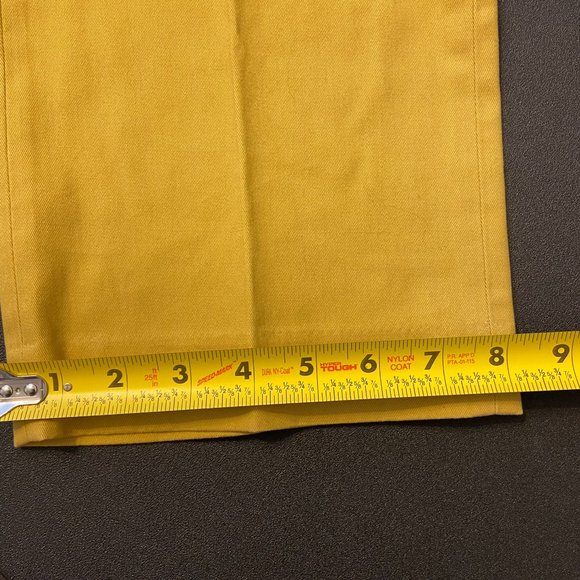 PETER CHRISTIAN Mens W 36 L 30 Mustard Flat Front Chinos Pants - Picture 13 of 13